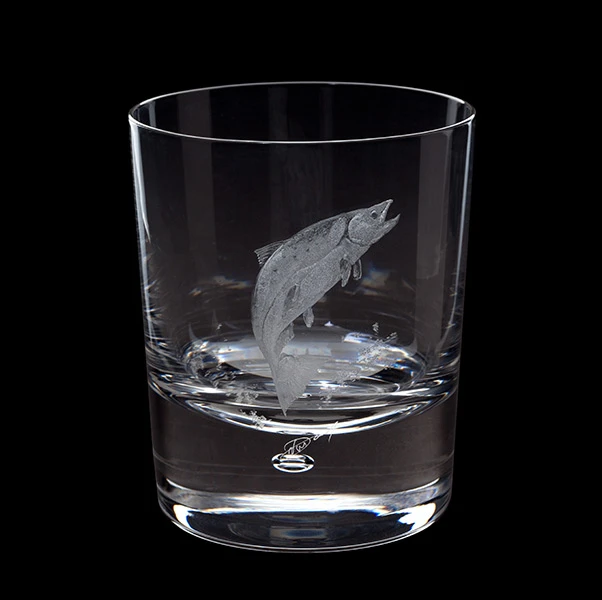 Hand Engraved Salmon Tumbler 1 Hand Engraved Salmon Tumbler